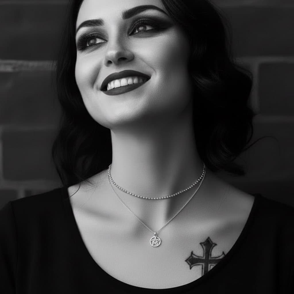 goth pentagram choker