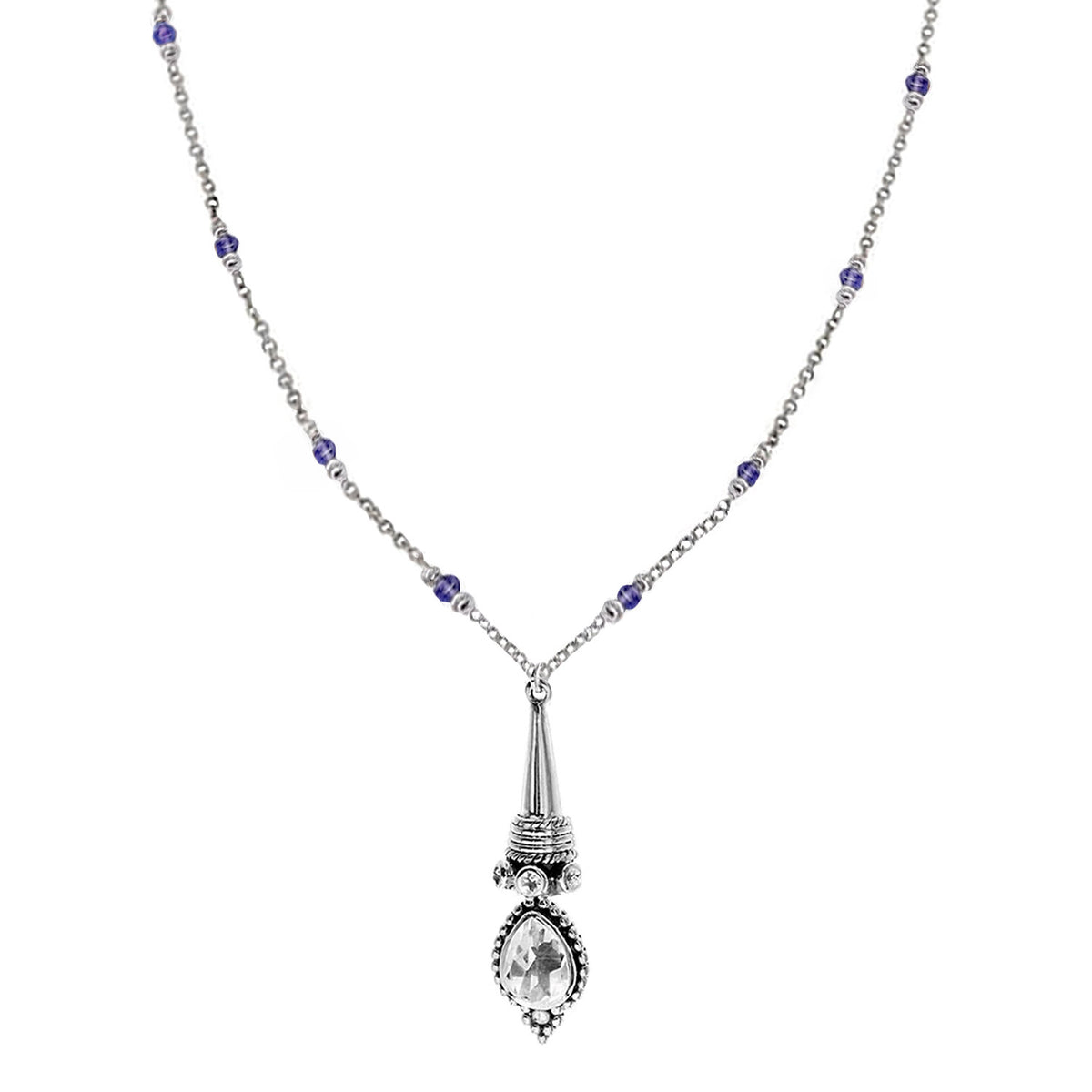 goth Victorian quartz necklace