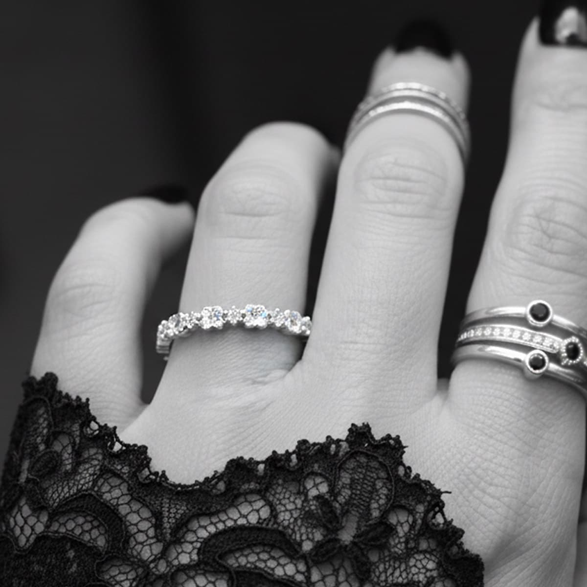 gothic rings, flower ring