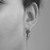 NEW: Black Nano Spike Hoops, Silver Rhodium