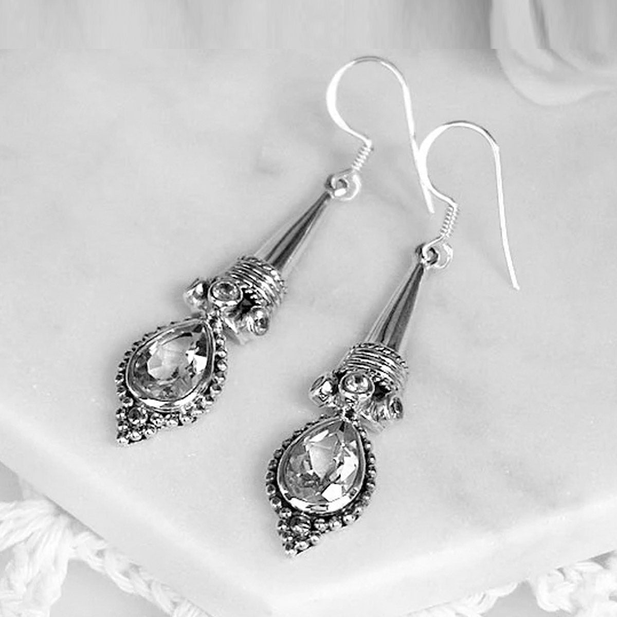 gothic Victorian vintage earrings quartz 