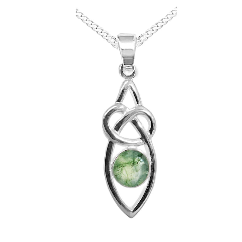 NEW: Green Moss Agate Celtic Necklace