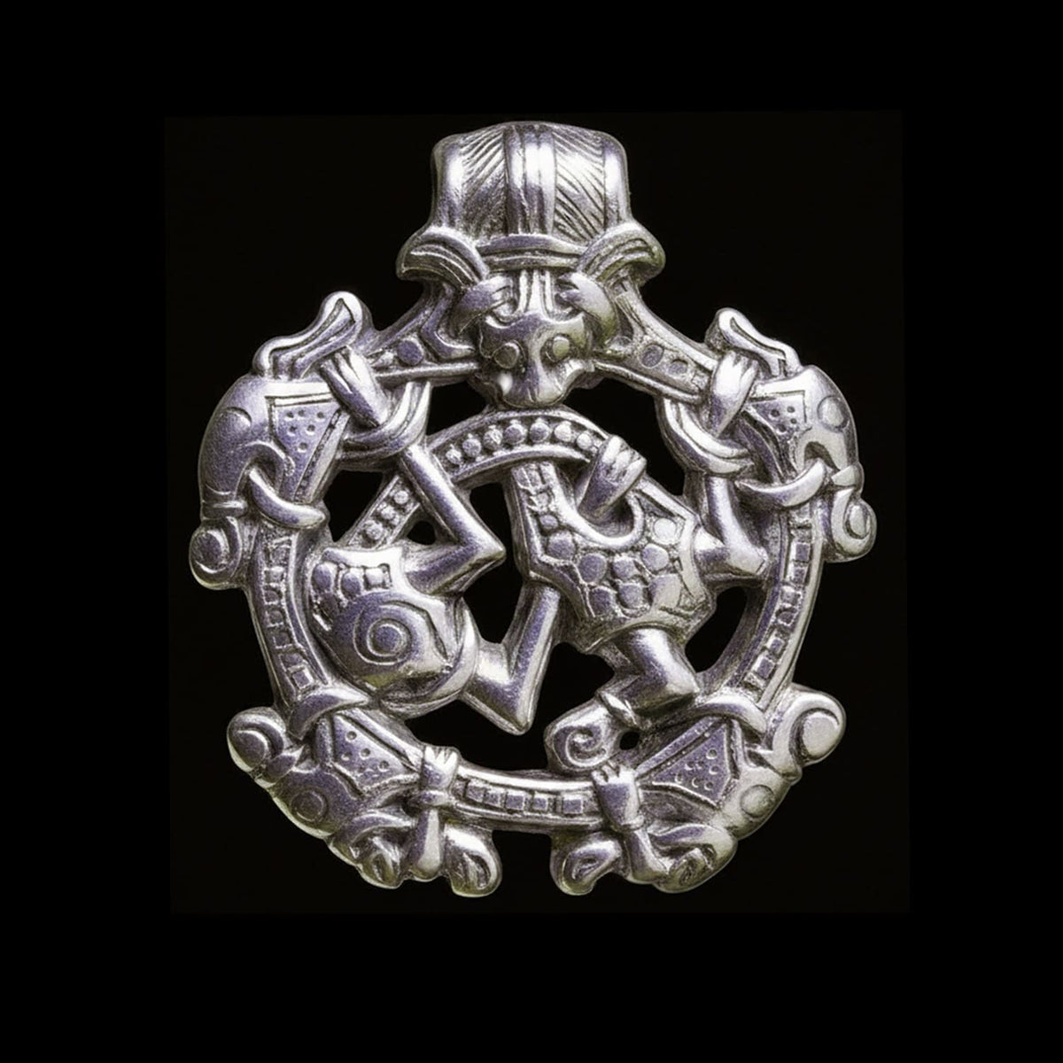 The Little Snoring Gripping Beast Viking Pendant, a Handmade Sterling Silver Archaeological Reproduction Jewellery by SilverfireUK