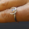 handmade ring celestial moon