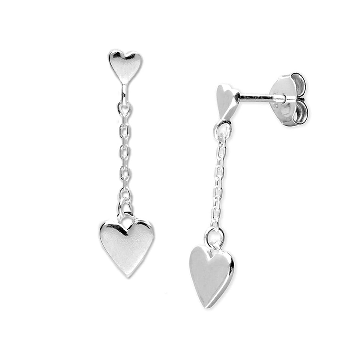 heart micro stud drop earrings