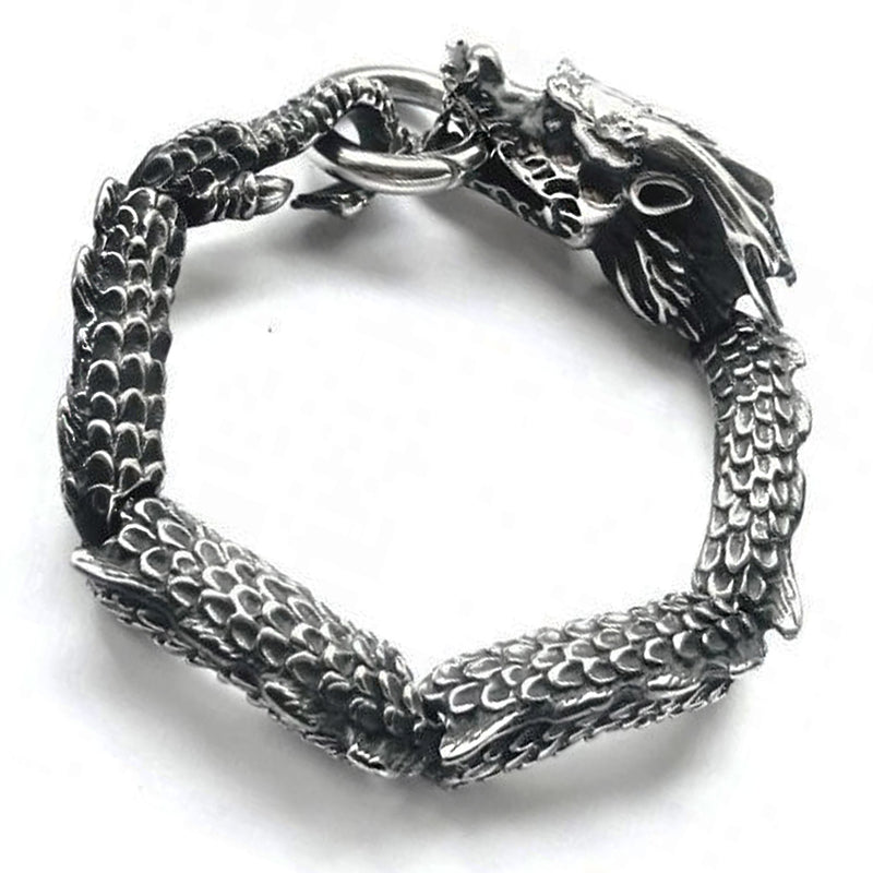 mens heavy dragon bracelet