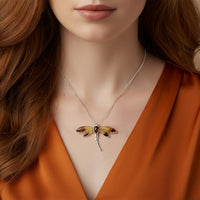 dragonfly honey amber necklace