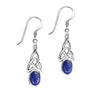 silver celtic earrings with lapis lazuli