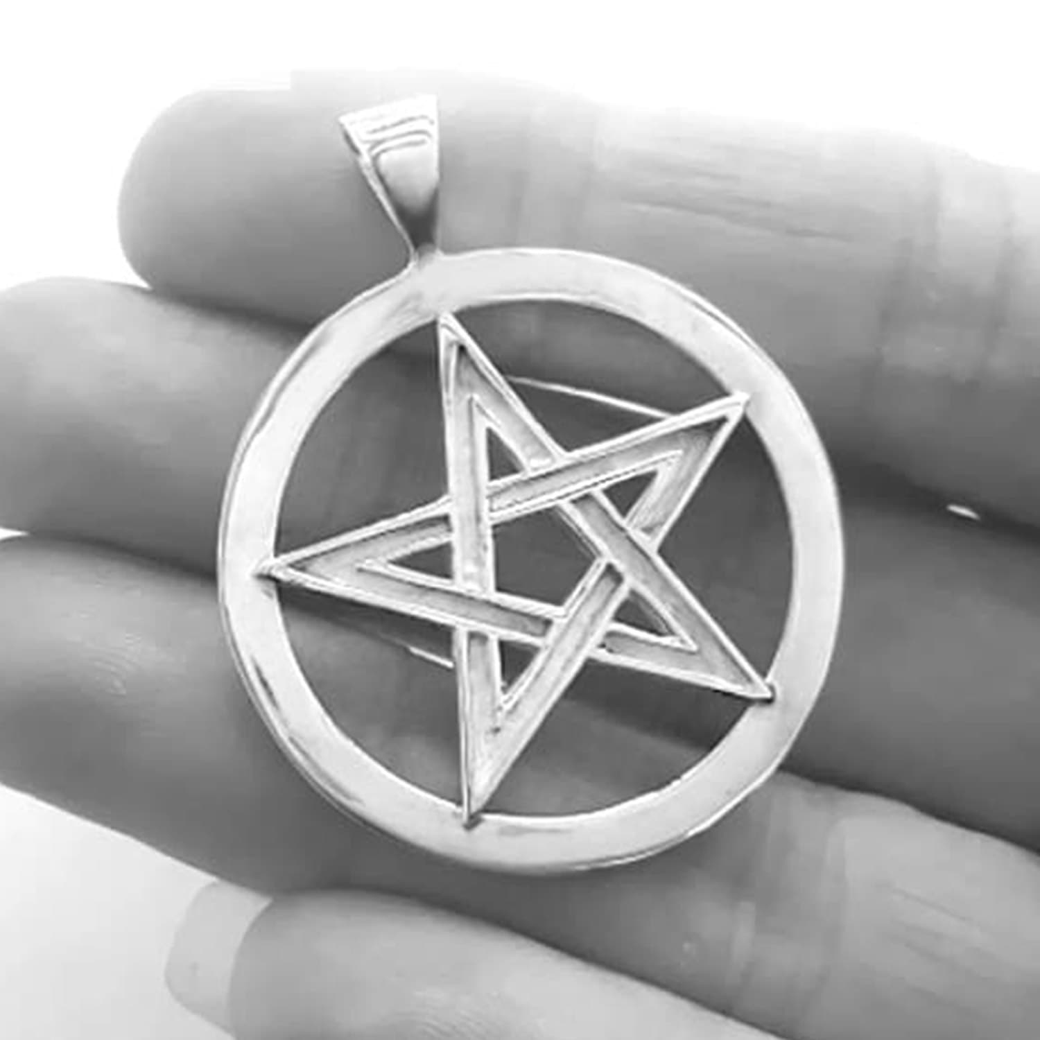 Dryad Design Moon Pentagram Pendant - Sterling Silver, Celtic Knotwork, Pagan/Wiccan Jewelry