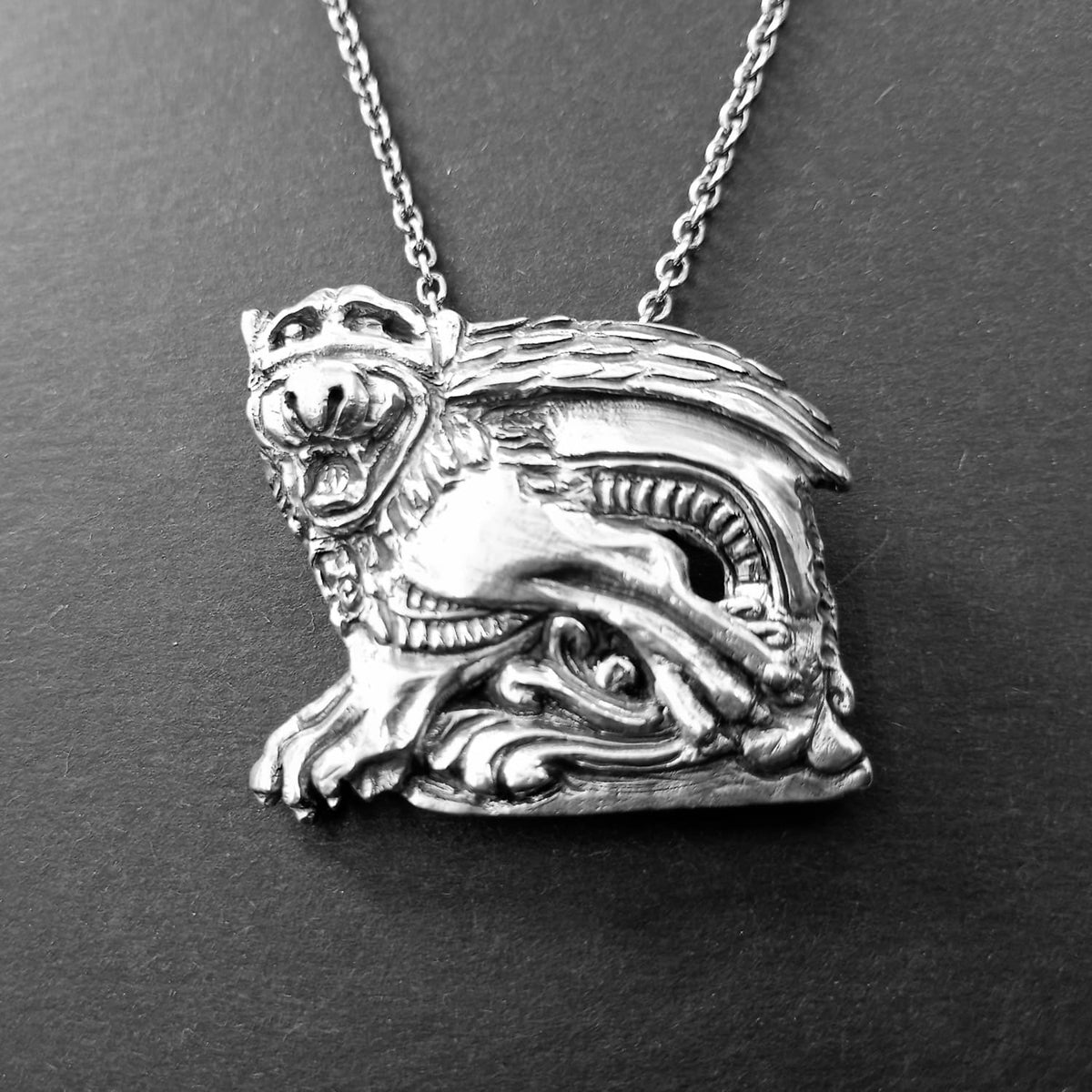 laughing gargoyle pedant gothic necklace 