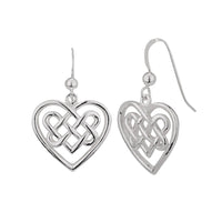 love heart celtic earrings