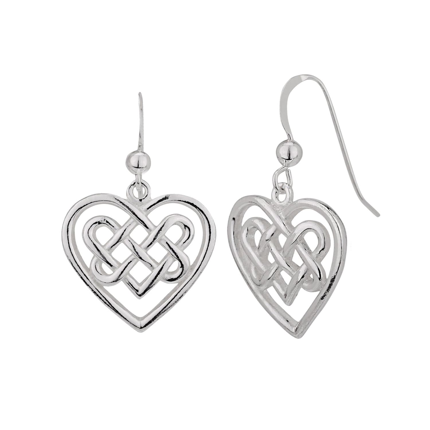 love heart celtic earrings