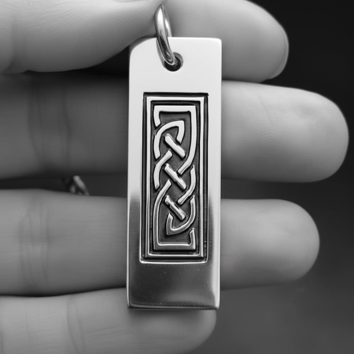 mens handmade bar pendant personalised celtic necklace 