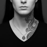 mens black pentagram necklace 