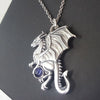 mens dragon necklace silver