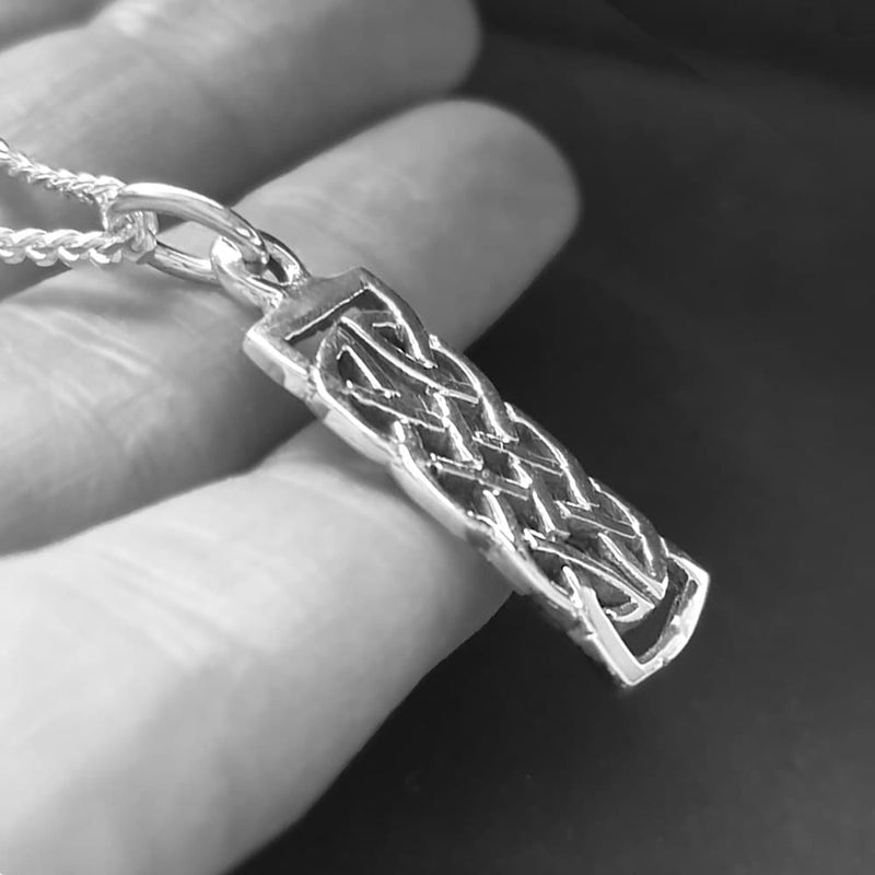 oblong mens celtic pendant, celtic necklace men