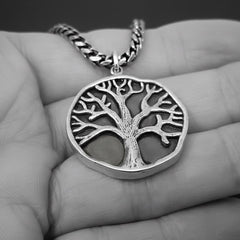 Handmade Men's Tree Of Life Necklace, Solid Silver, Personalise