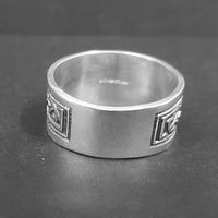 mens wide silver ring, celtic rings