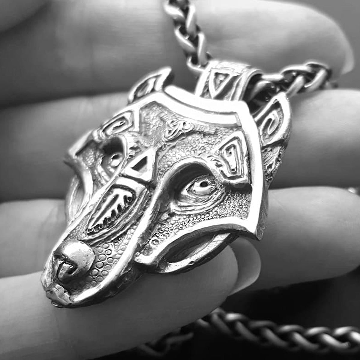 Hanmade Men's Jewellery, Viking Design Wolf Jewellery