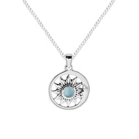 Moon Flower Pendant Celestial Stone Whimsigoth Necklace