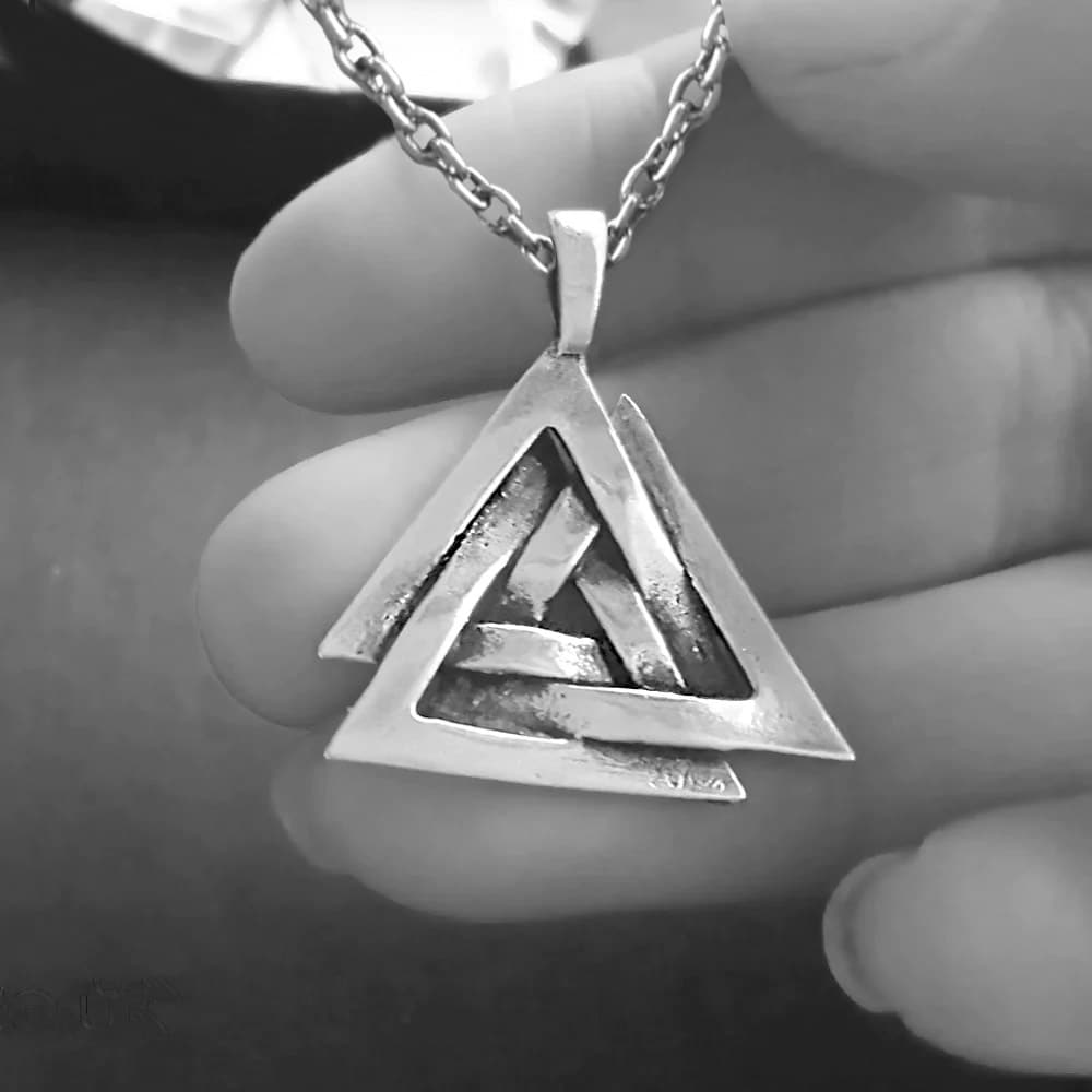 Mens Necklace Triangle Pendant in Sterling Silver 925 - Etsy
