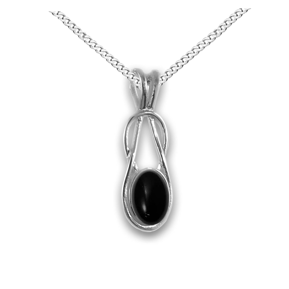 onyx celtic lopp - celtic knot necklace