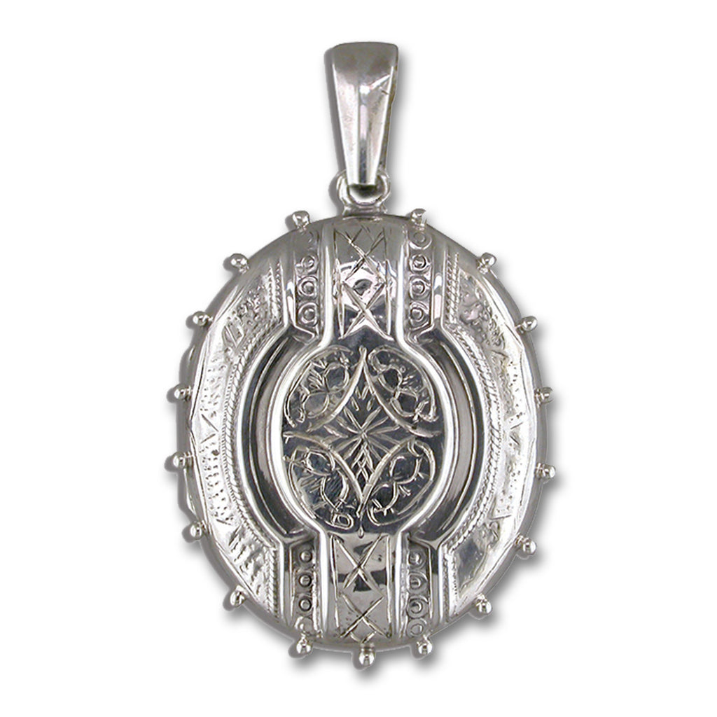 Oval Gothic Victorian Locket, Sterling Silver – SilverfireUK
