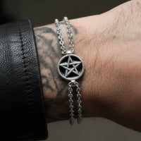 mens pentagram chain bracelet 