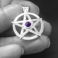 amethyst pentagram necklace, pentagram jewellery uk
