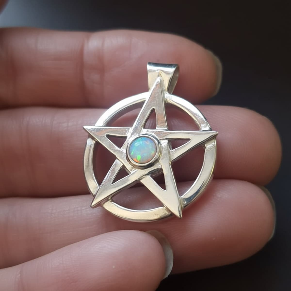 pentagram, pendant opal 