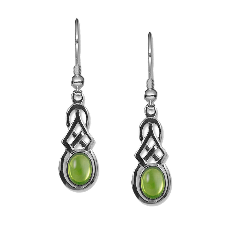 Celtic Knot Earrings - Oval Peridot