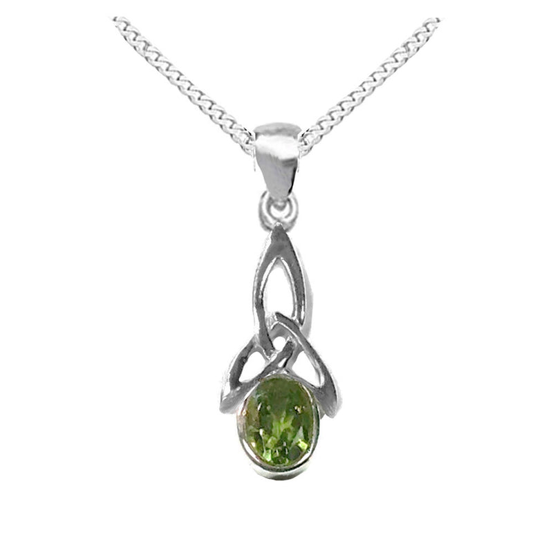 peridot celtic necklace silver