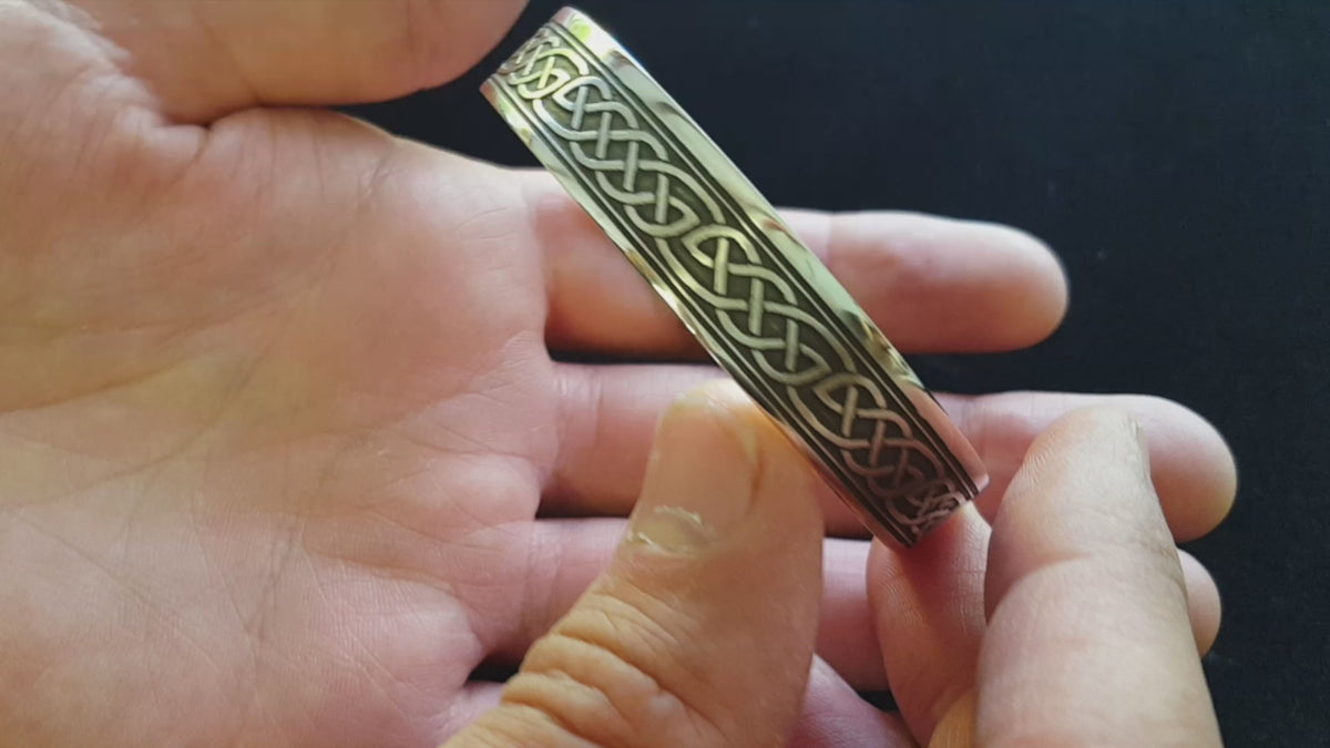 silverfire UK video of their mens handmade celtic bangle personalised engraving option available 