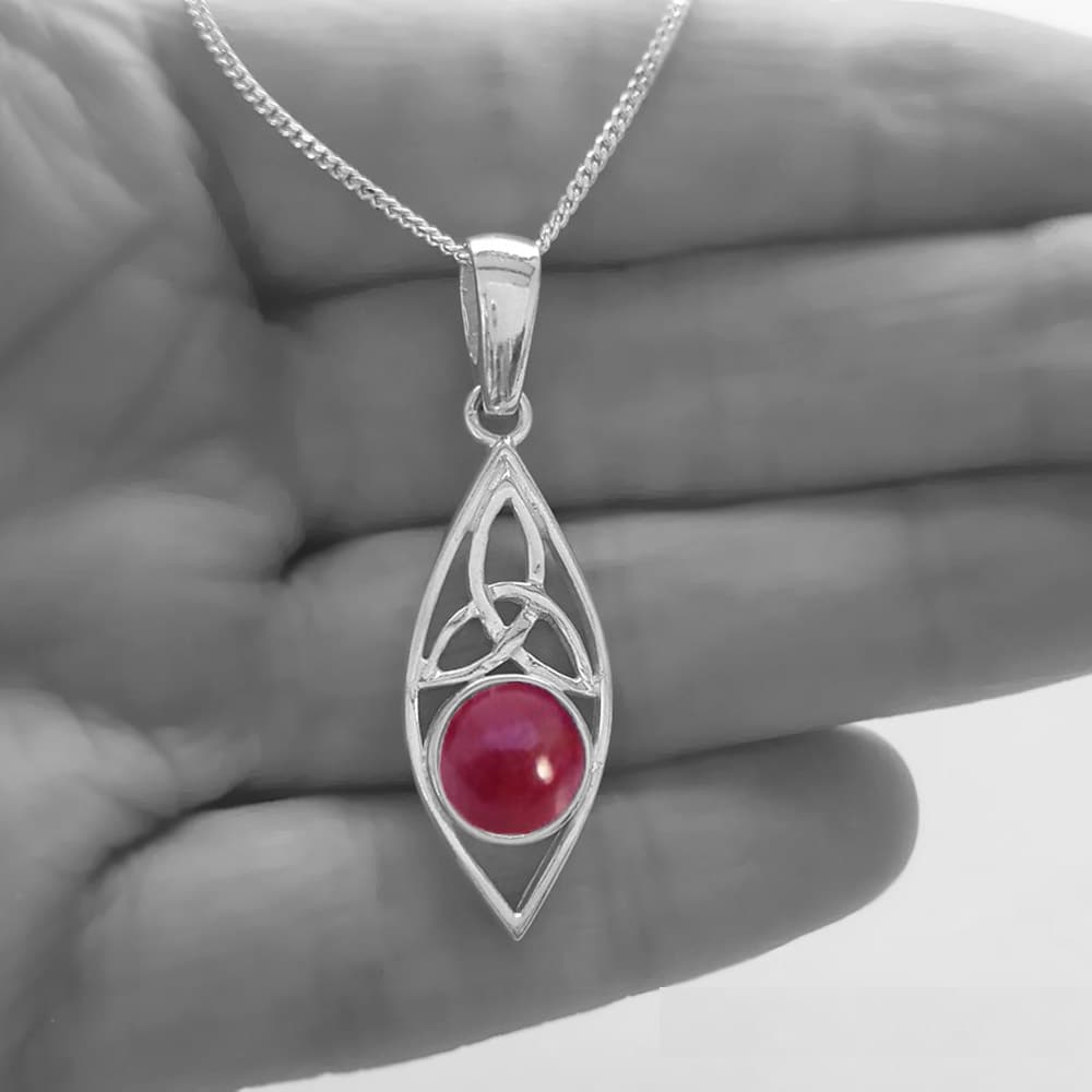 ruby celtic necklace, ruby celtic jewellery