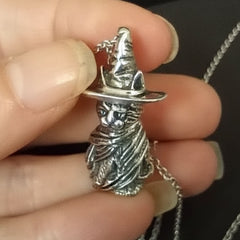 Salem The Witch's Cat Handmade Necklace, Solid Silver