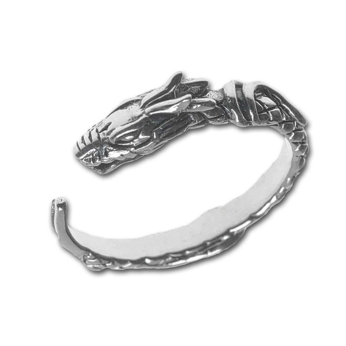 silver dragon ring, adjustable dragon rings