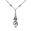 silver gothic necklace quartz teardrop