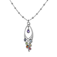 sterling silver gothic victorian crisscross gemstone necklace 