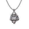 silver mens dragon necklace 