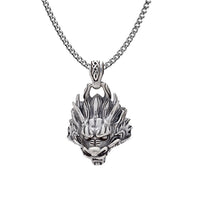 silver mens dragon necklace 