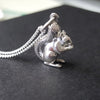 silver squirrel pendant, animal squirrel necklace