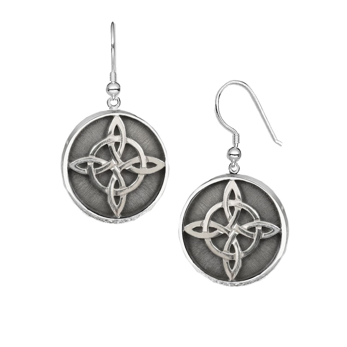solid silver witches knot earrings 