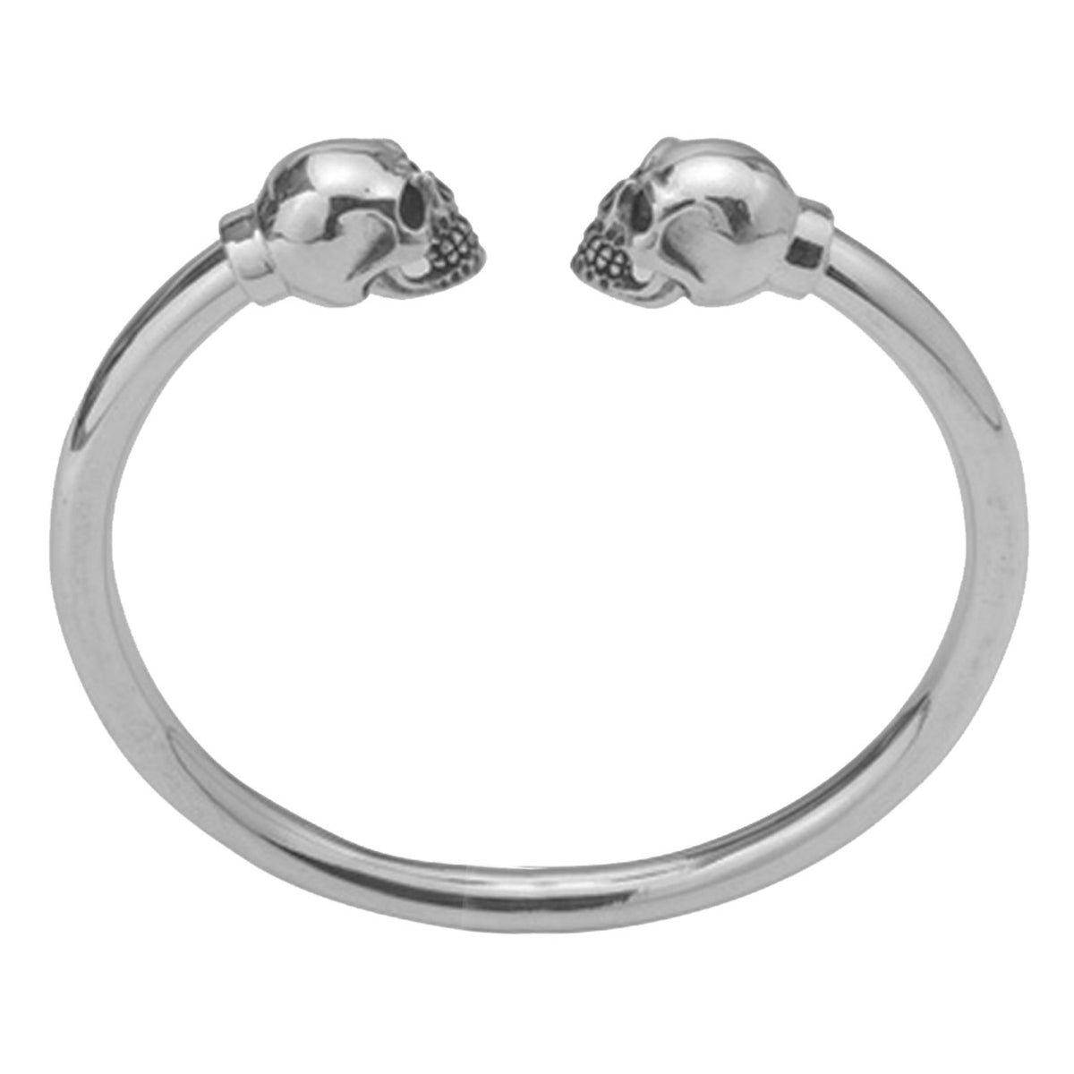 skull torque bangle, 925 silver skulls bracelet