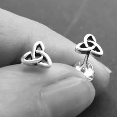 Small Silver Celtic Trinity Studs (unisex)