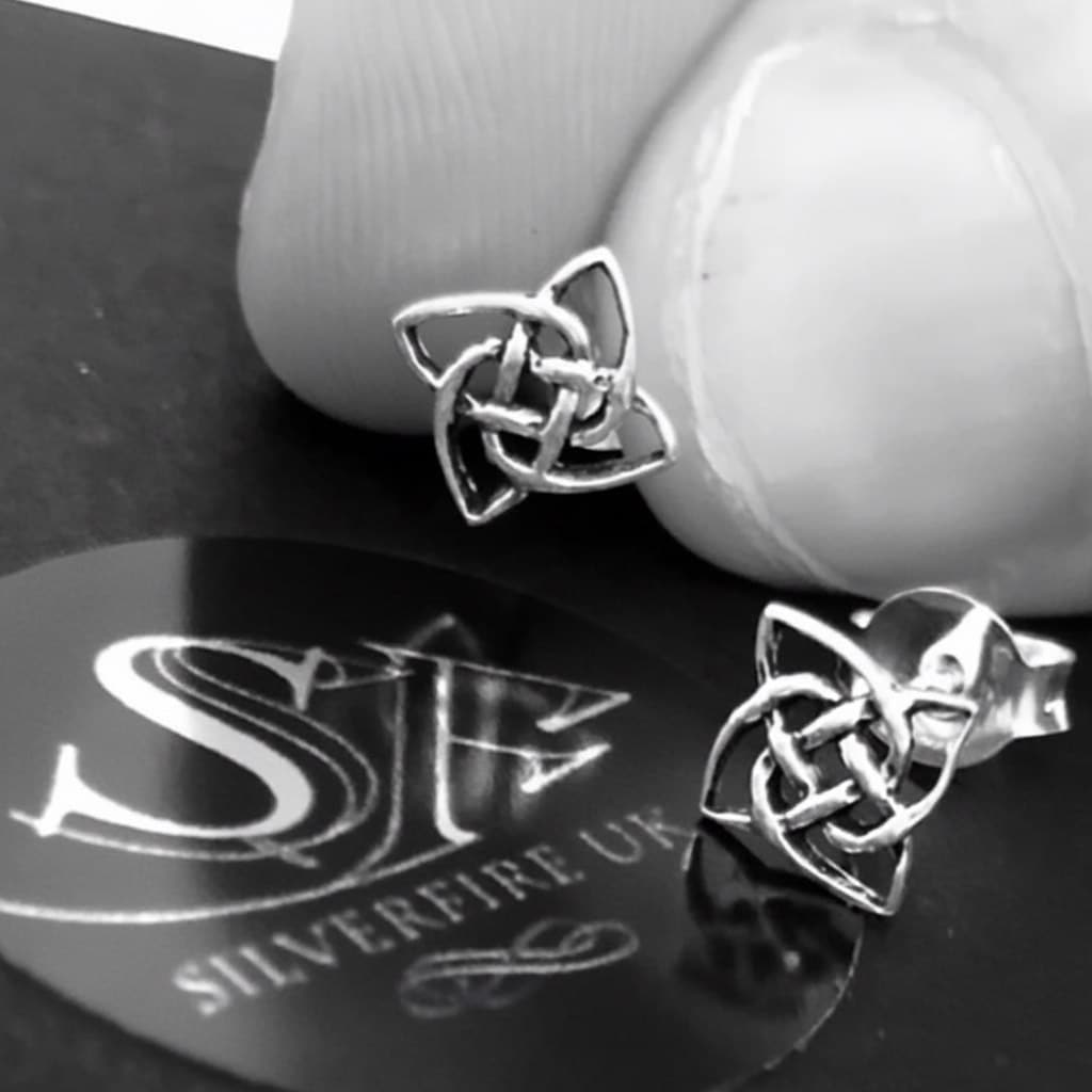 small square celtic stud earrings for men 