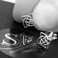 small square celtic stud earrings for men 
