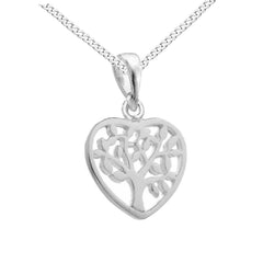 Small Tree Of Life Pendant Tree Heart Necklace, Sterling Silver