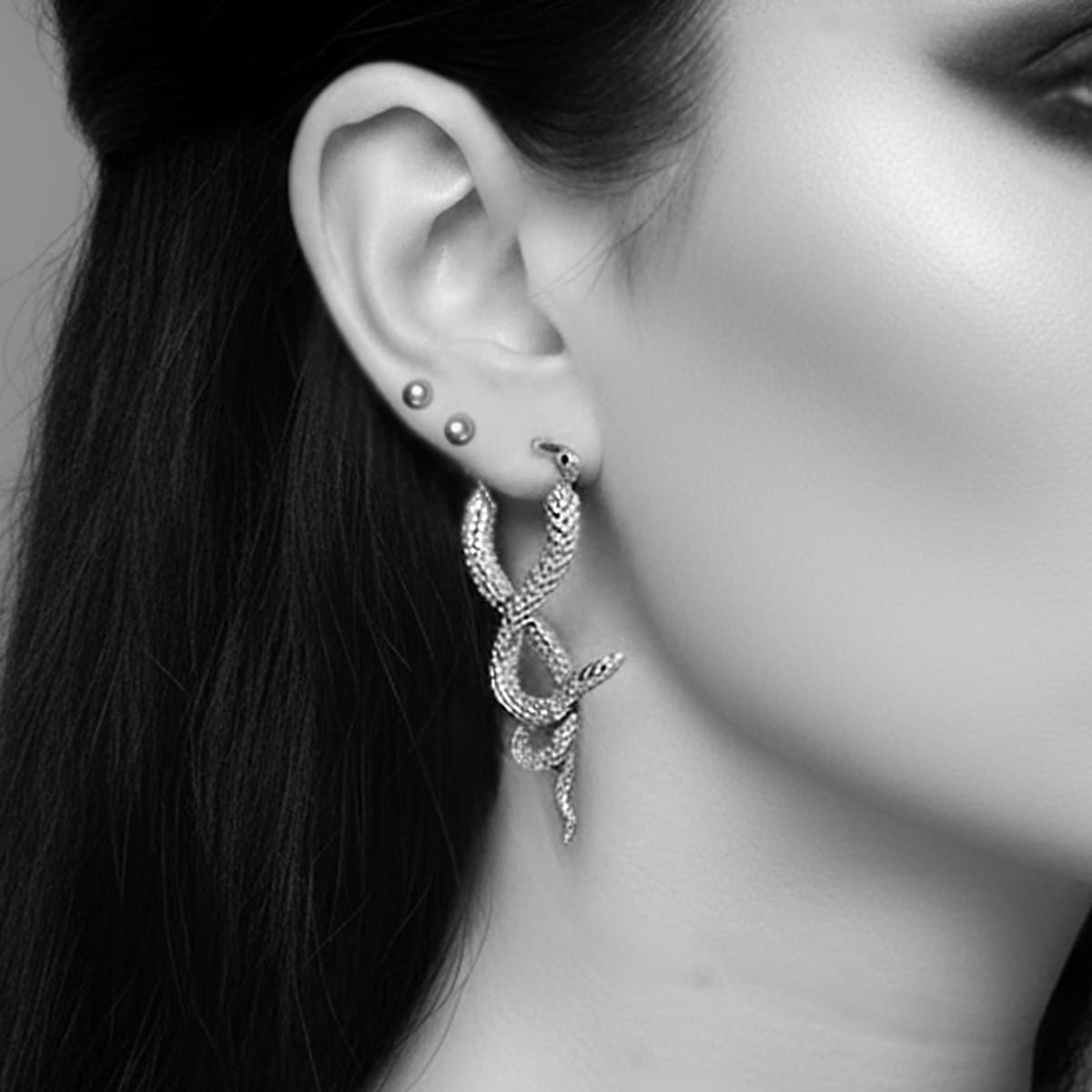 snake hoops gothic jewellery 