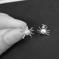 NEW: Spider Earrings With Crystal CZ, Spider Studs