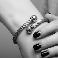 skull bracelet double head skulls 